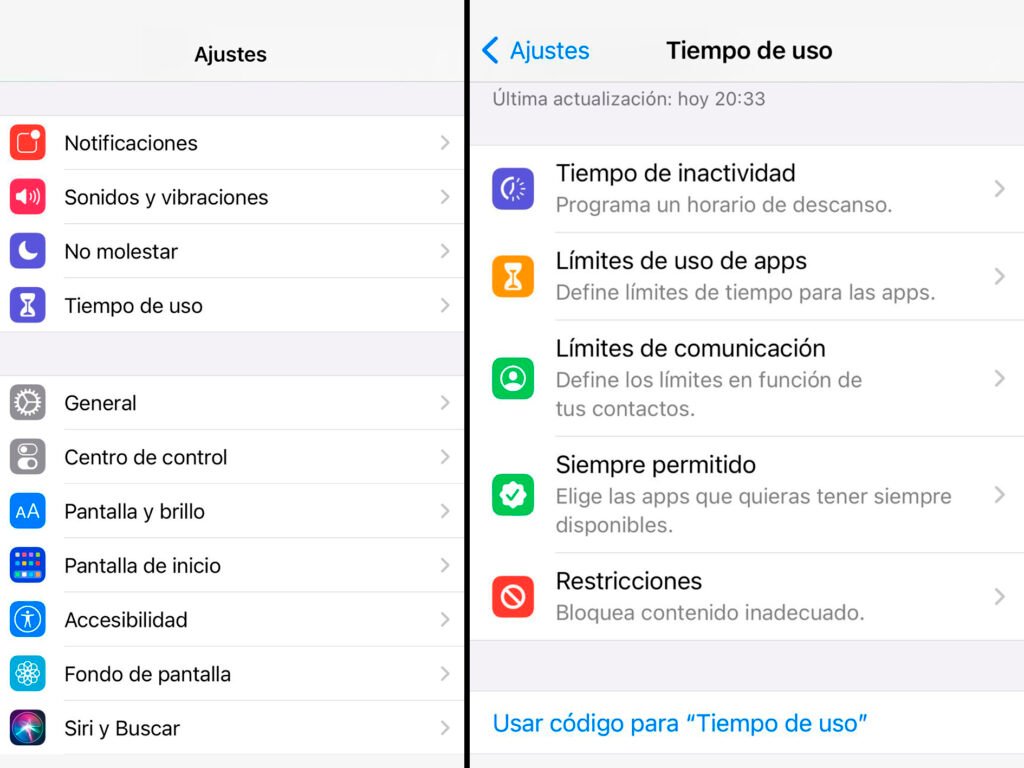 Limitar el uso de redes sociales en iPhone